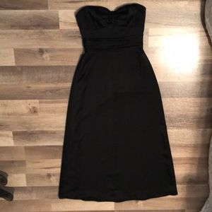 BCBG strapless long satin black dress